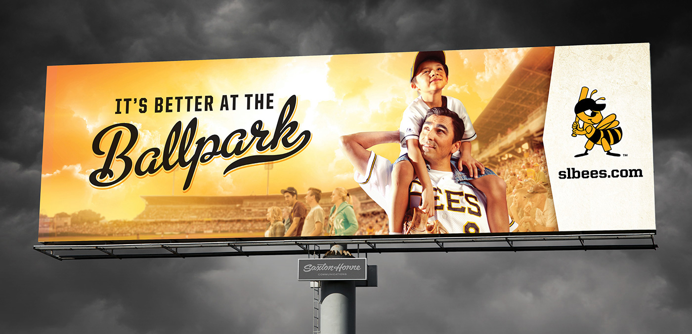 baseball sports bees Salt Lake City billboard Outdoor campaign utah minor league summer Saxton Horne