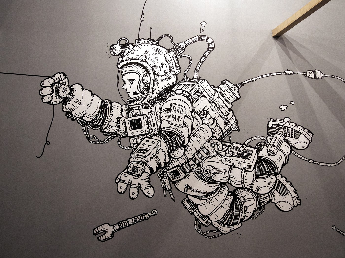 Mural astronaut cosmos cosmonaut pirx lem wall spaceship Space  Kite takiepany