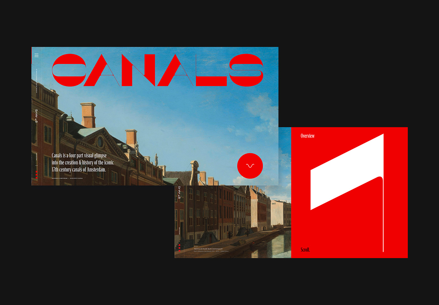 interactive UI ux Website editorial amsterdam canals colour Layout art direction 