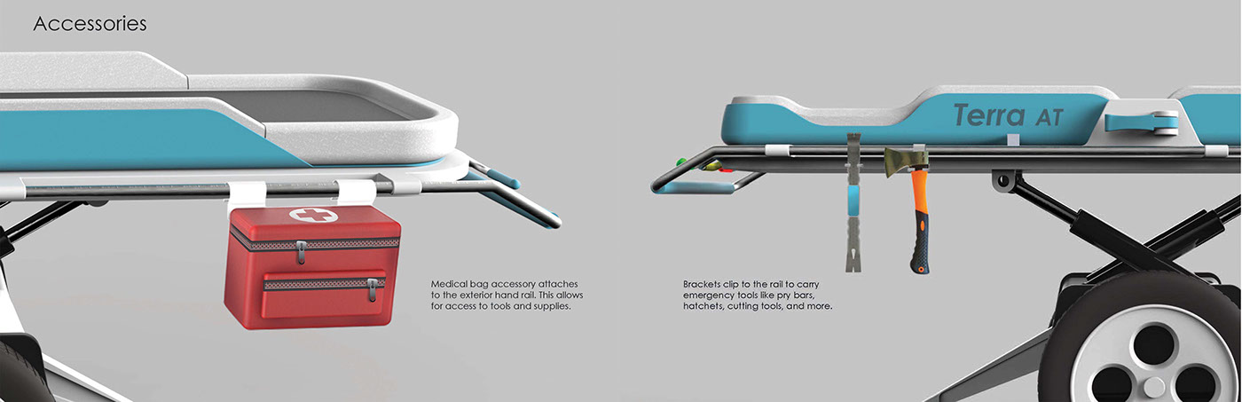 medical design Ambulance Stretcher cot Paramedic healthcare product design  design thinking innovative design
