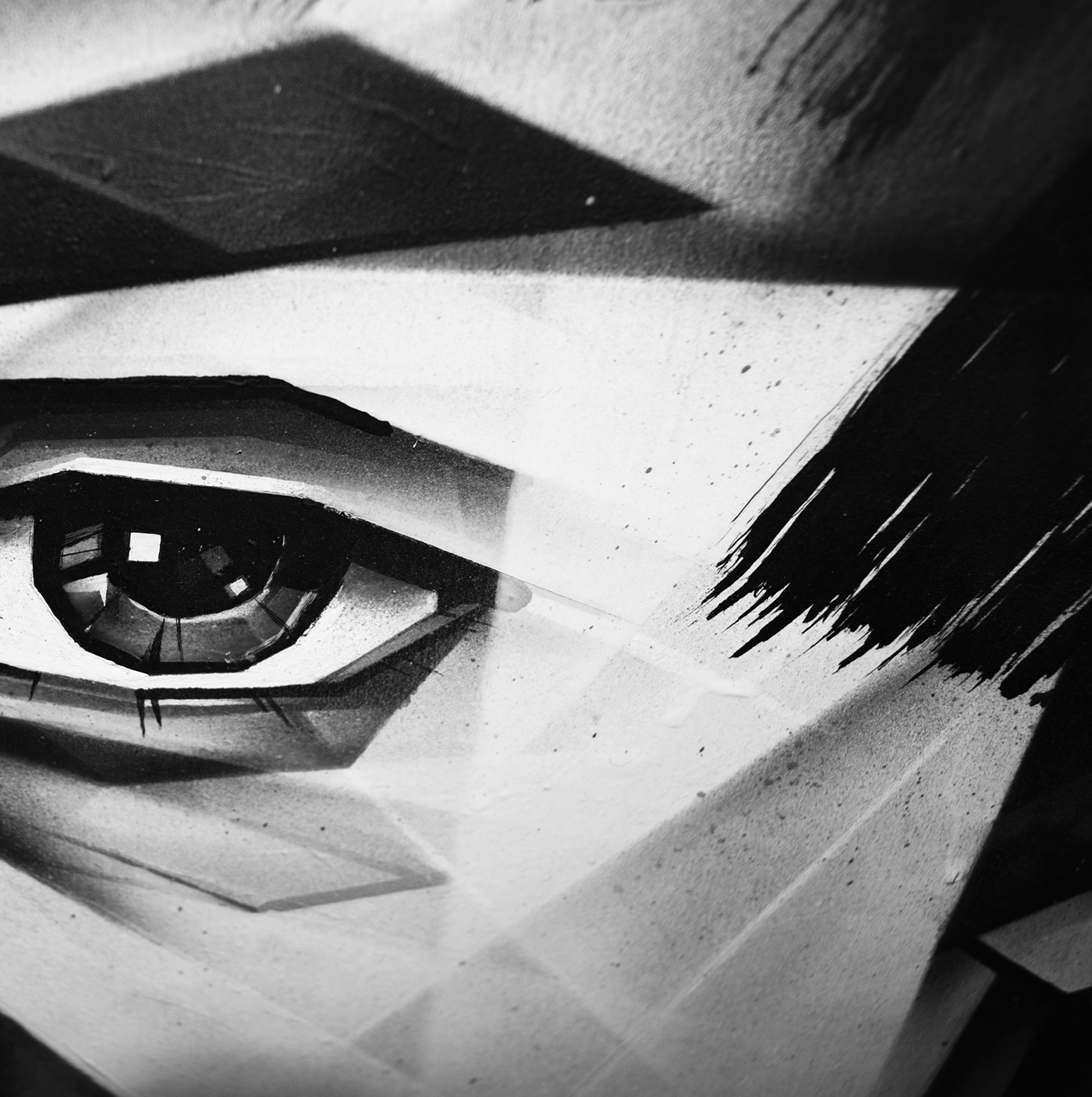 black and white portrait celentano aerosol spray paint canvas artist artwork concept art