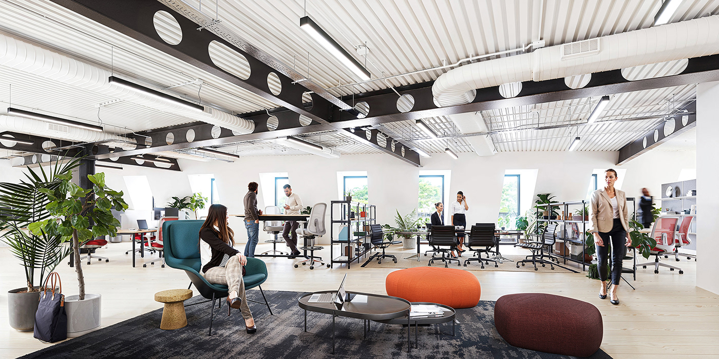 Office visualization Render interior design  corona render  3ds max modern coworking