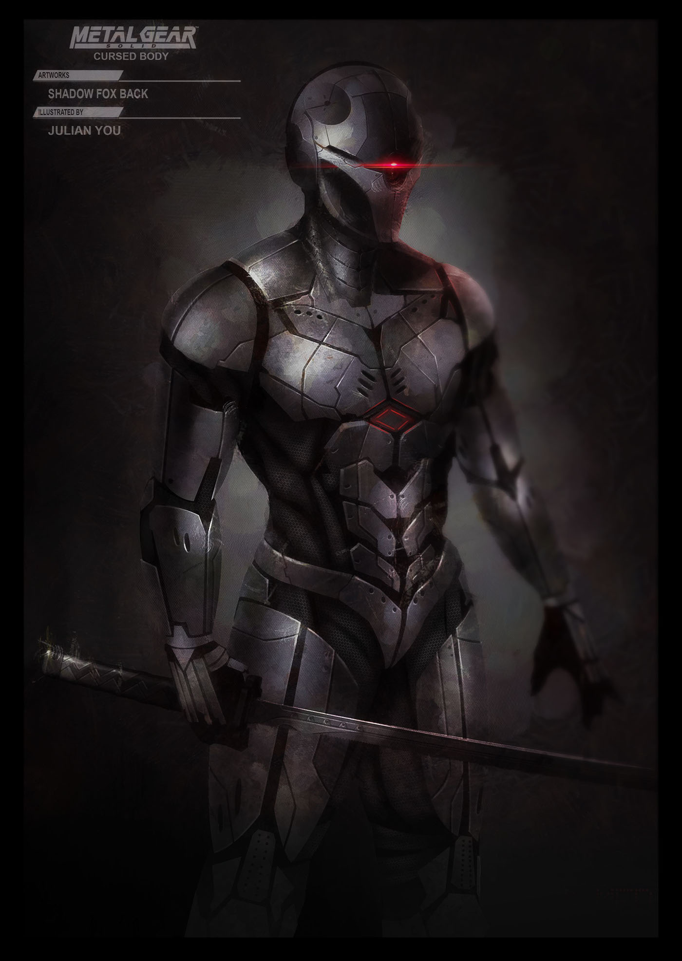 metal gear solid concept art Raiden video game speed painting digital painting fan film Military Cyborg