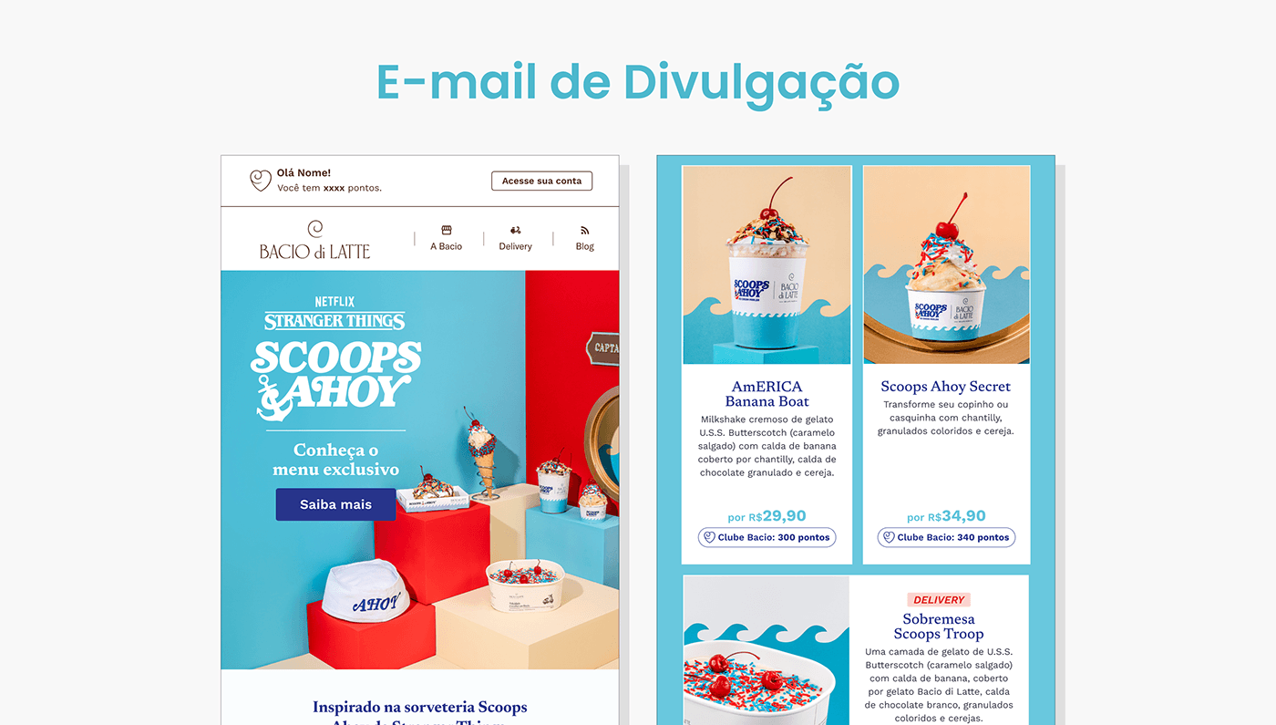 design ui design Figma Website Web Design  bacio di latte Netflix scoops ahoy