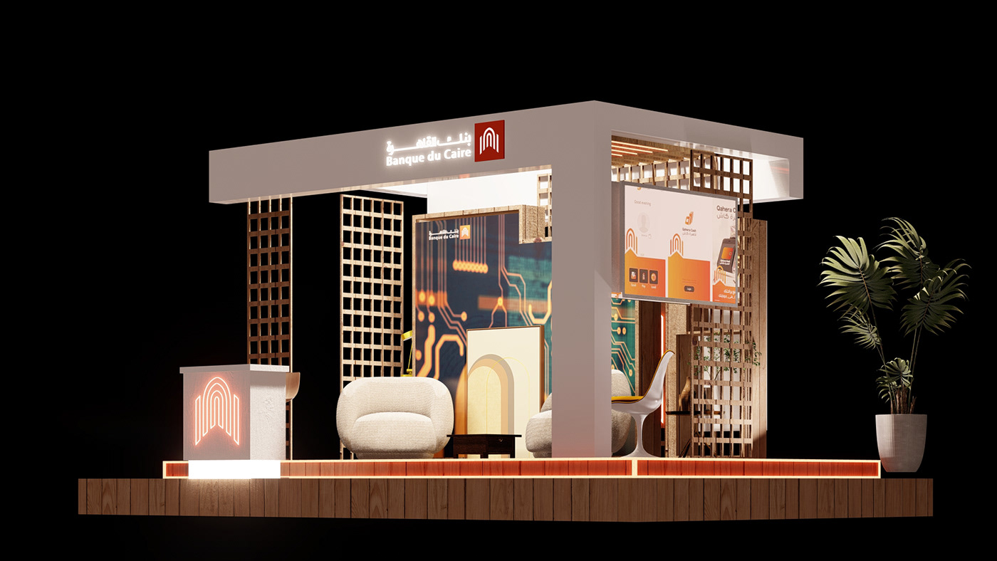 Banque du Caire booth design Exhibition Design  Stand Exhibition  booth Branding design stand design exhibition stand expo