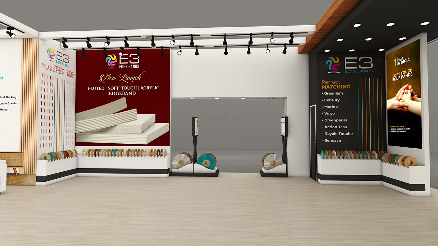 3ds max Exhibition Design  Exhibition  Stand booth exhibition stand architecture visualization model indiawood expo 2024