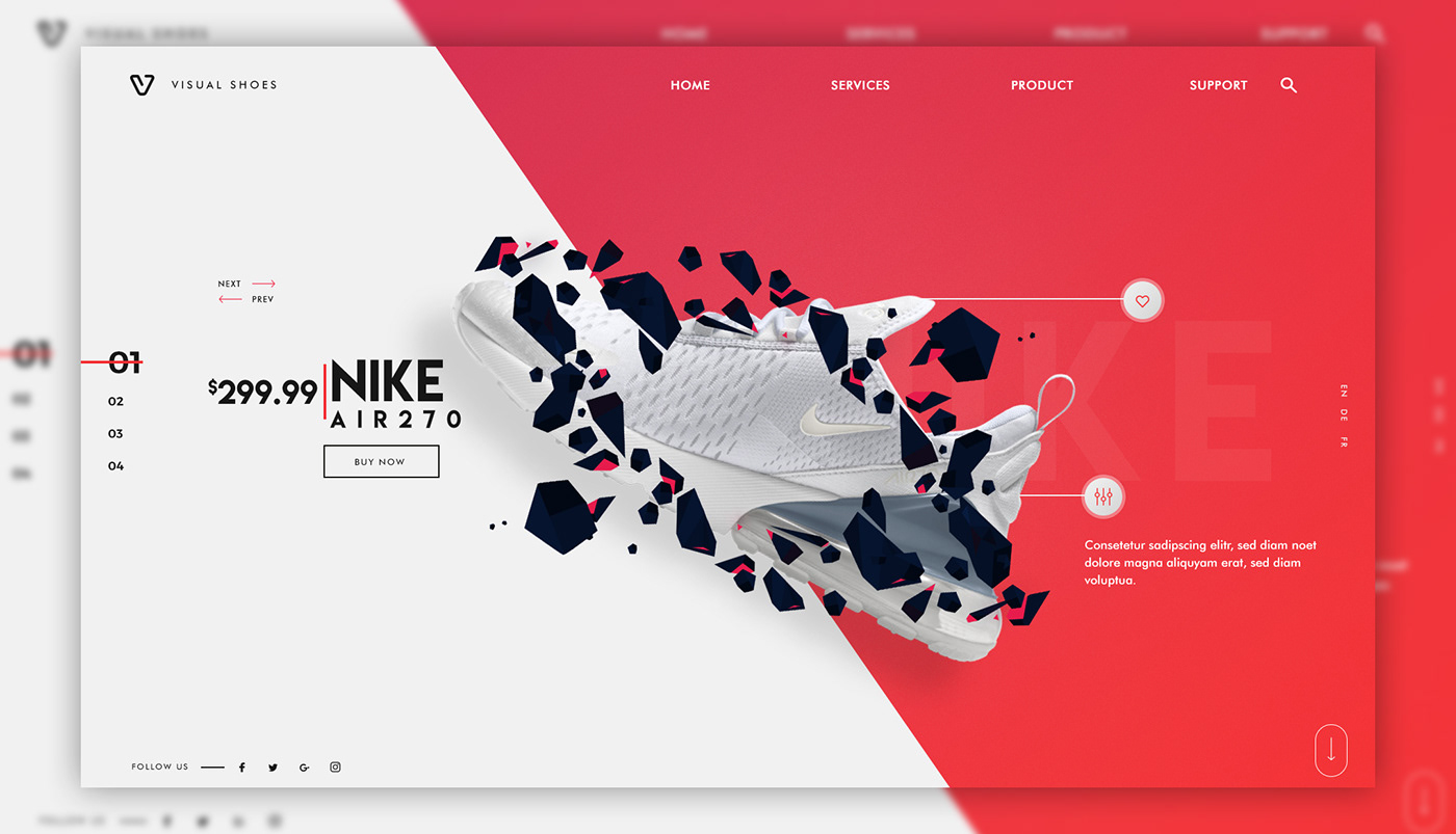 Nike shoes website design slider free Website Mockup design  uiux