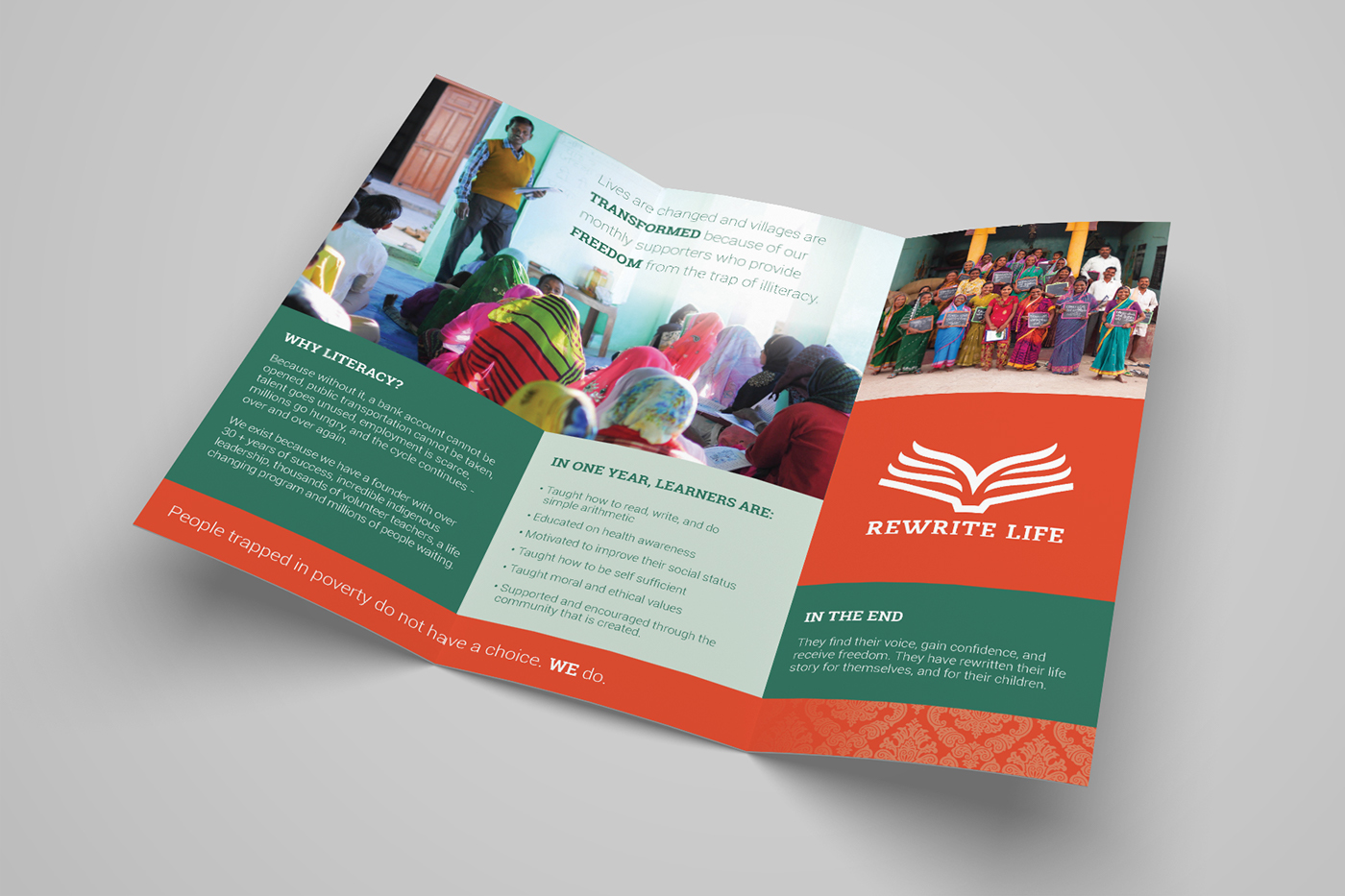 book brochure trifold nonprofit Print Marketing fundraising Form India women Education