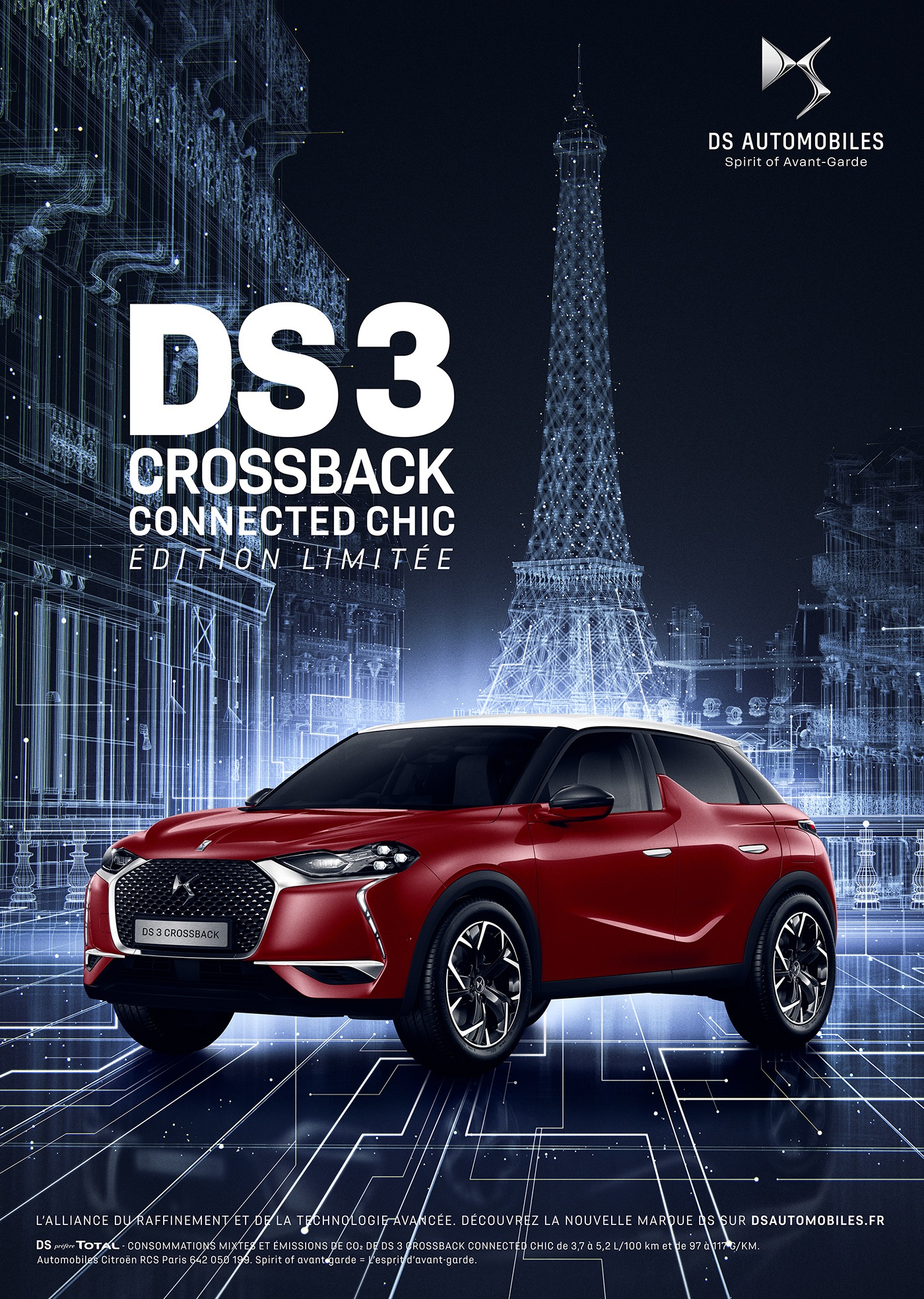 3D Advertising  automotive   car connected Digital Art  DS photoshop retouching  Technology