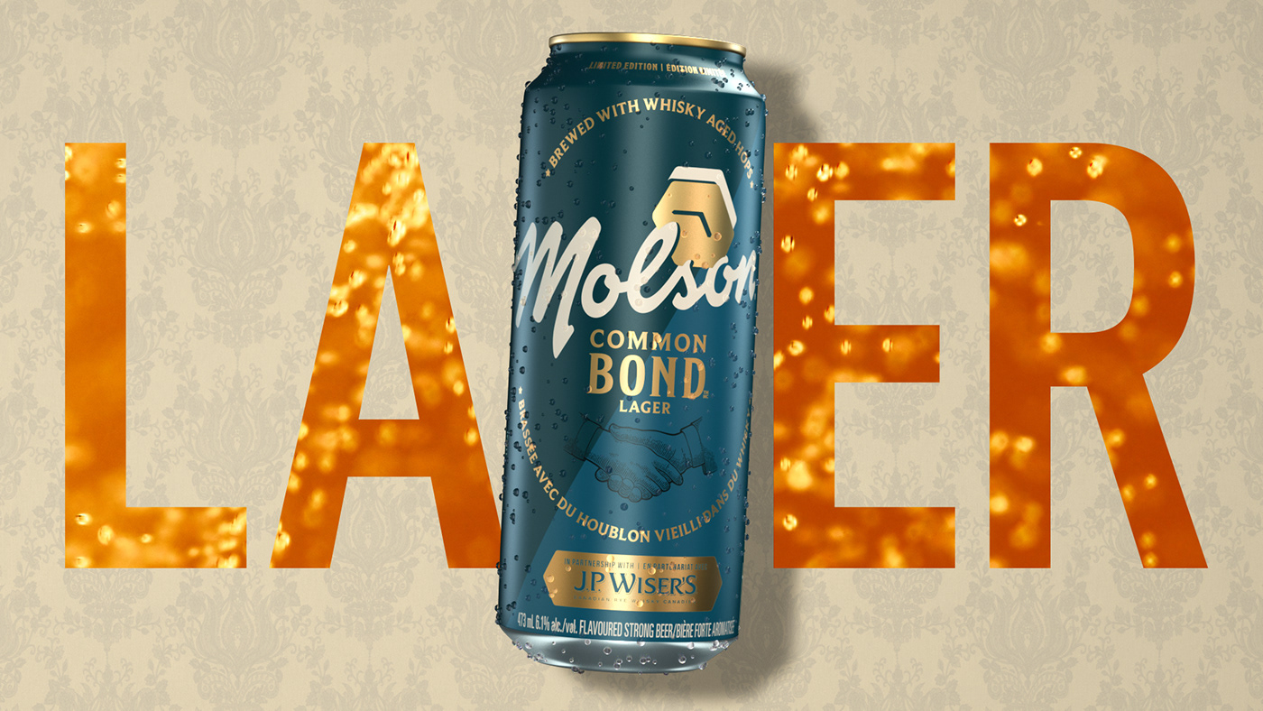 2D 3D beer commonbond Kinetic Type molson MOLSON COMMONBOND motion design motion graphics  product video
