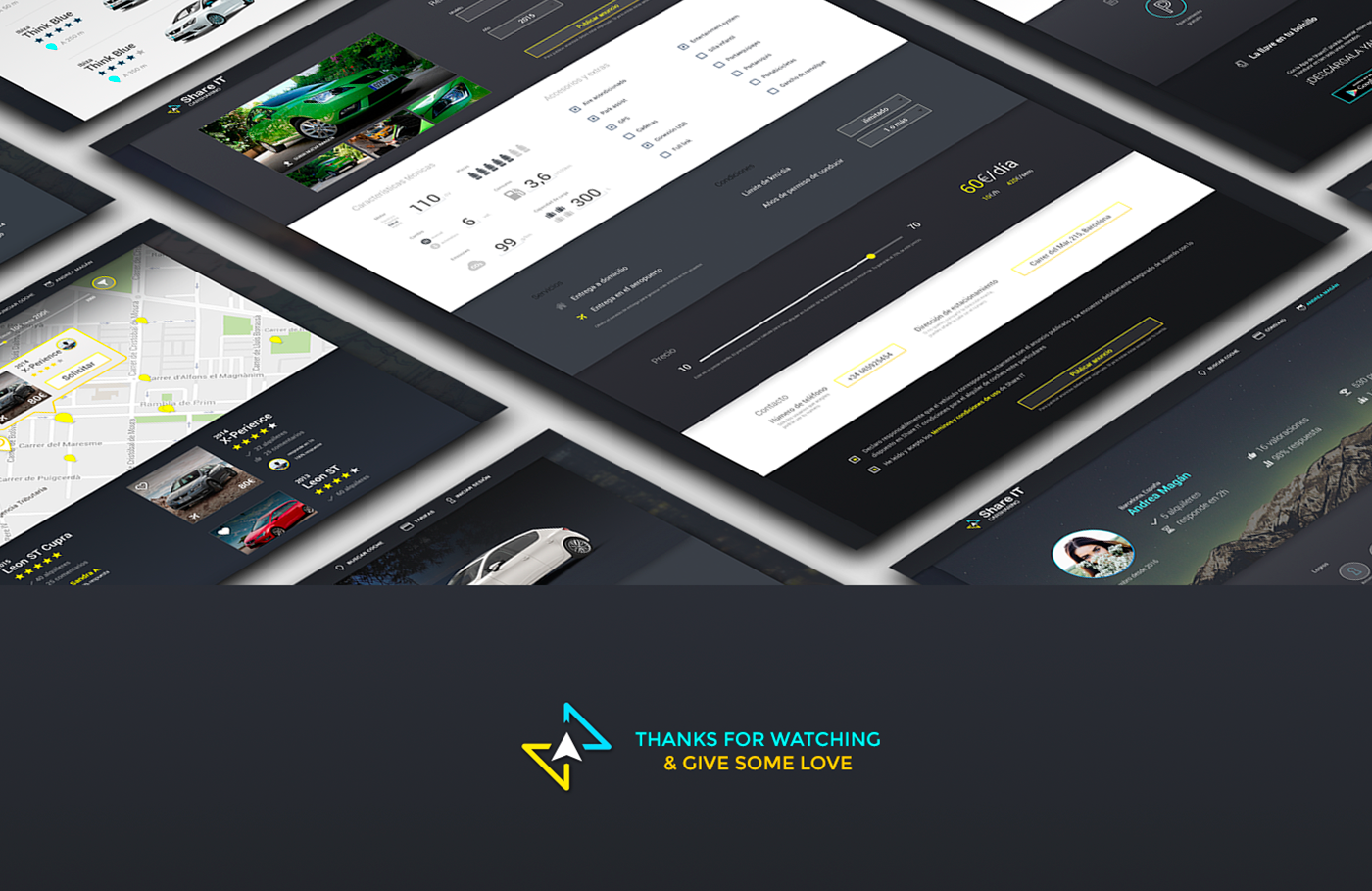 UI ux Carsharing web desing app
