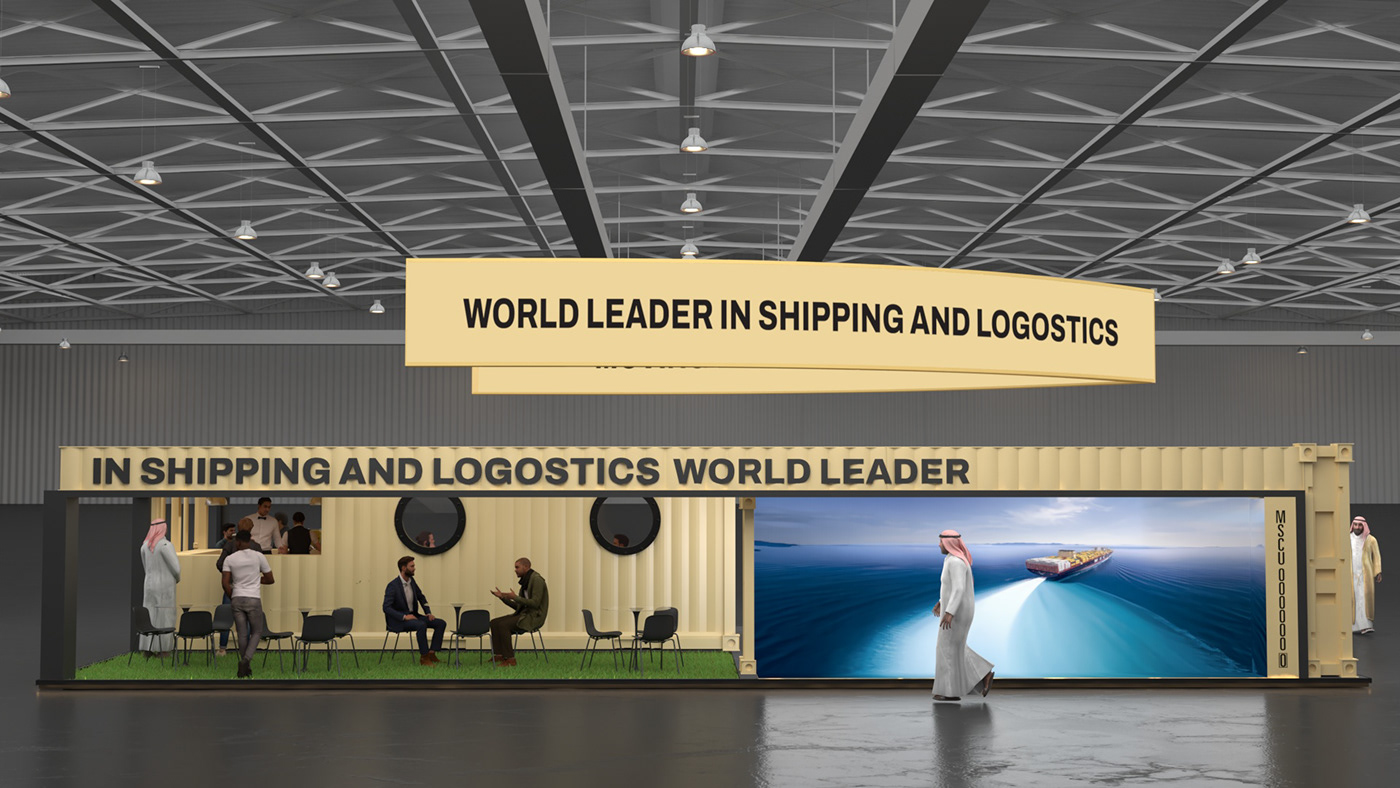 msc Exhibition Booth Exhibition  booth booth design 3ds max 3D container Container design vray