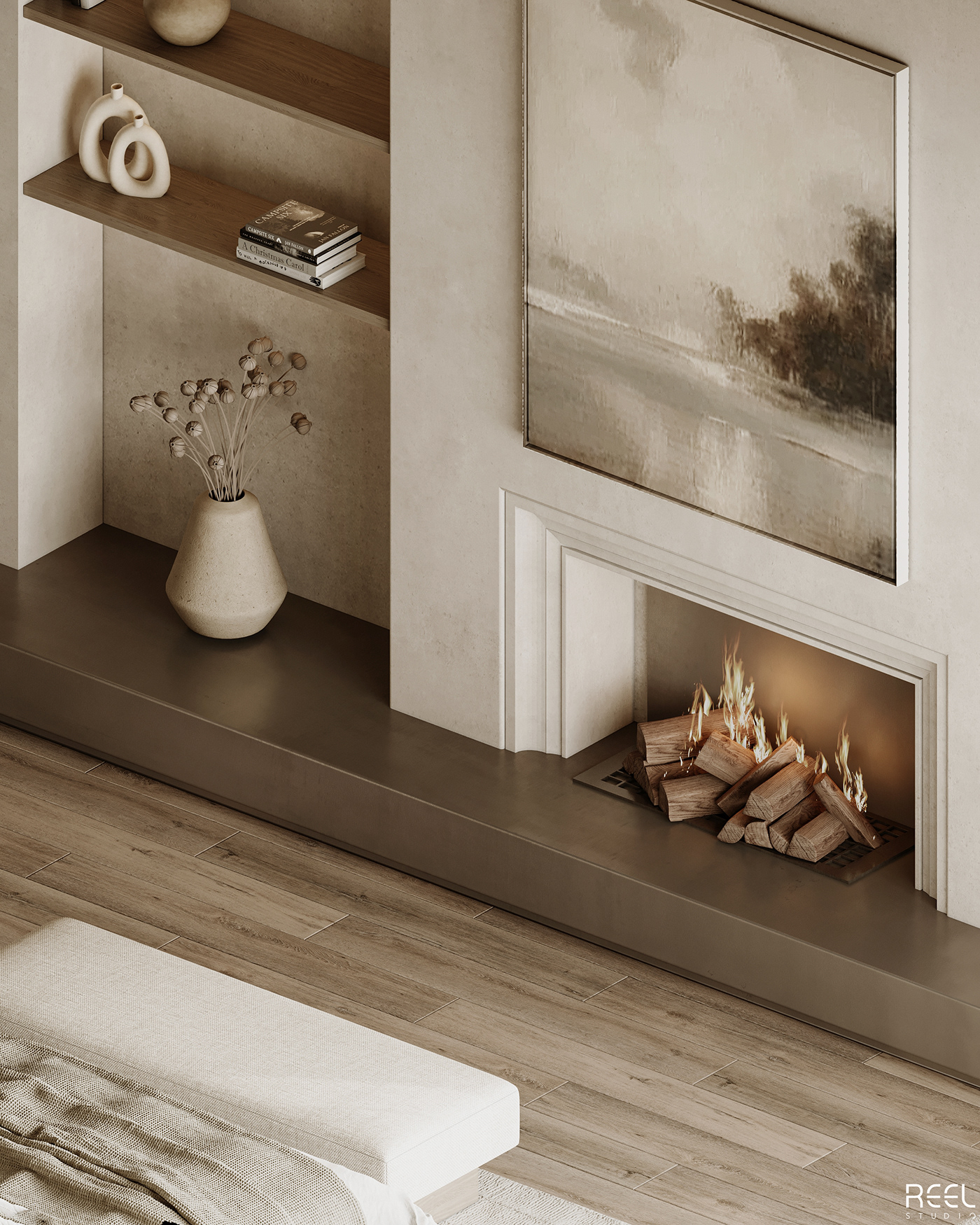 bedroom rustic corona render  3ds max design interior design  CGI visualization Render wooden