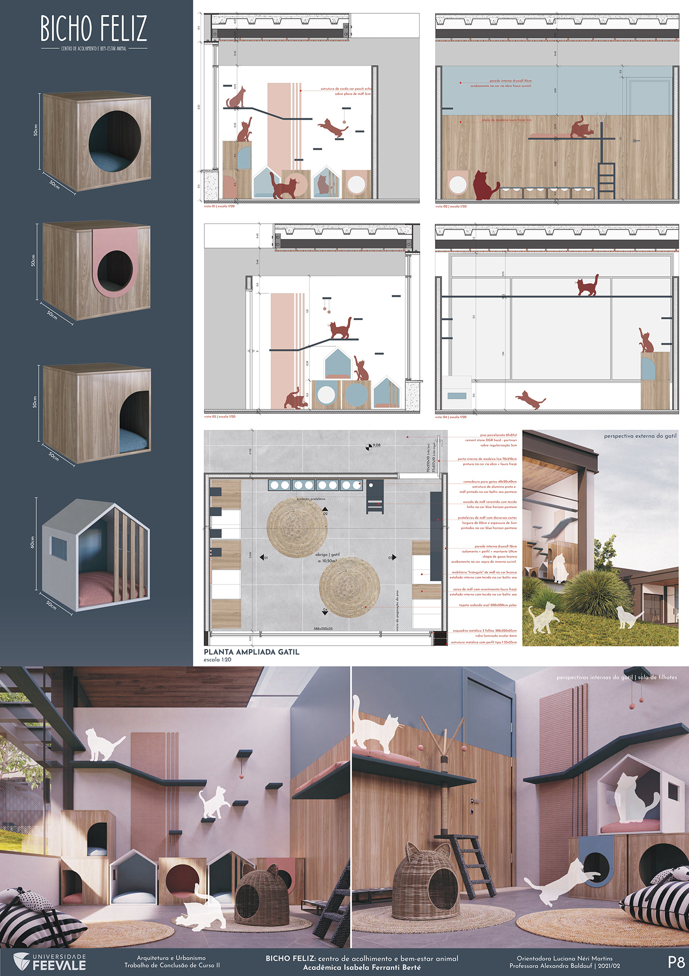 3D 3dsmax Abrigo Animal architecture project ARQUITETURA projeto Render TCC TCC Arquitetura vectorworks