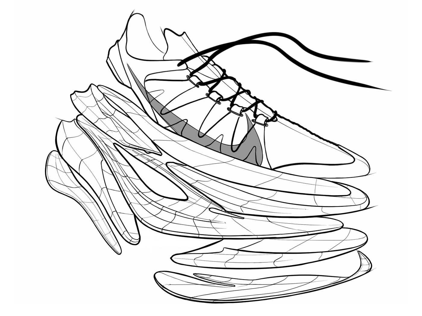 concept conceptkicks design footwear footweardesign innovation Nike Pensole sketching