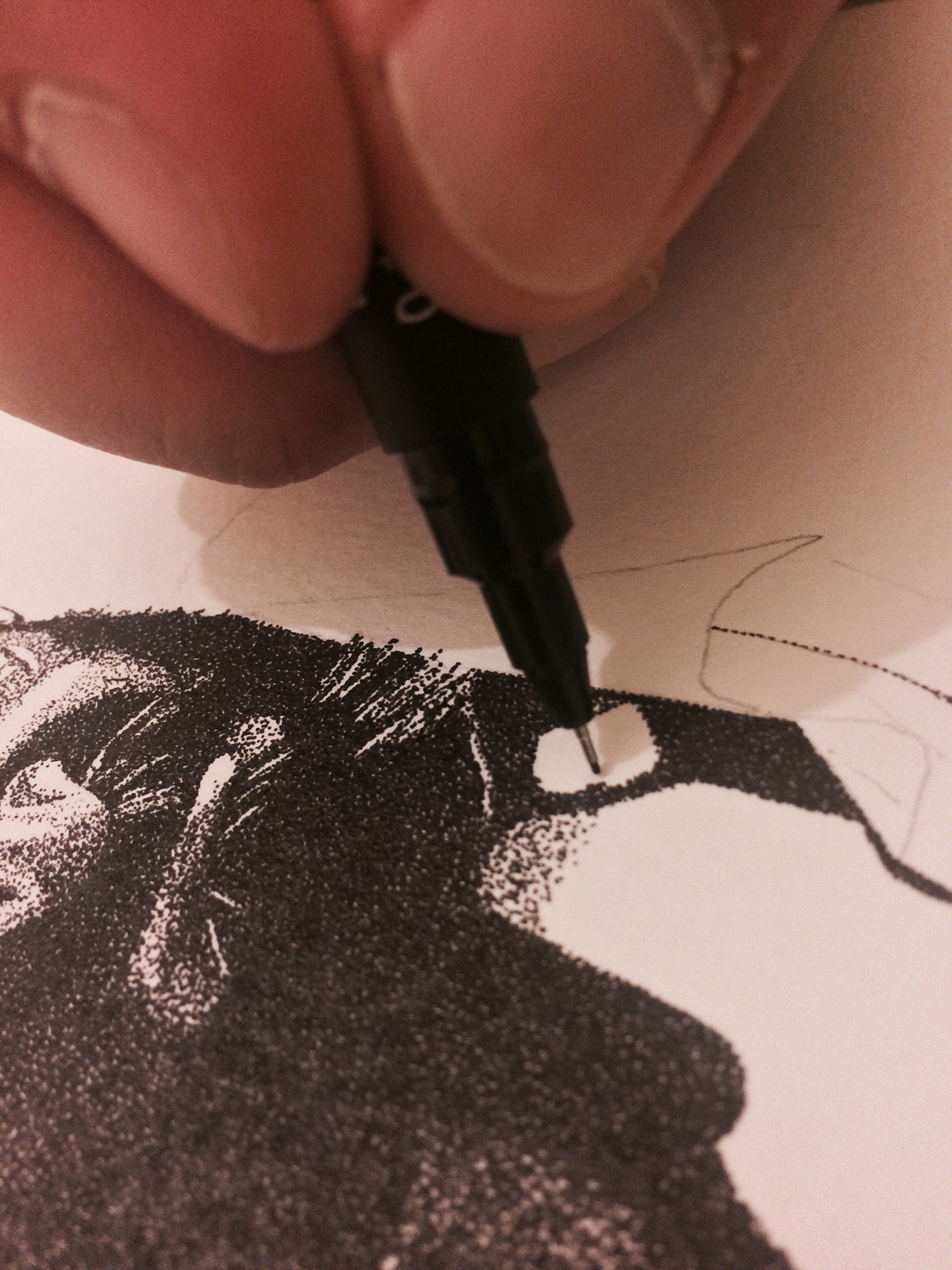 Hero wolverine logan stippling ink watercolour