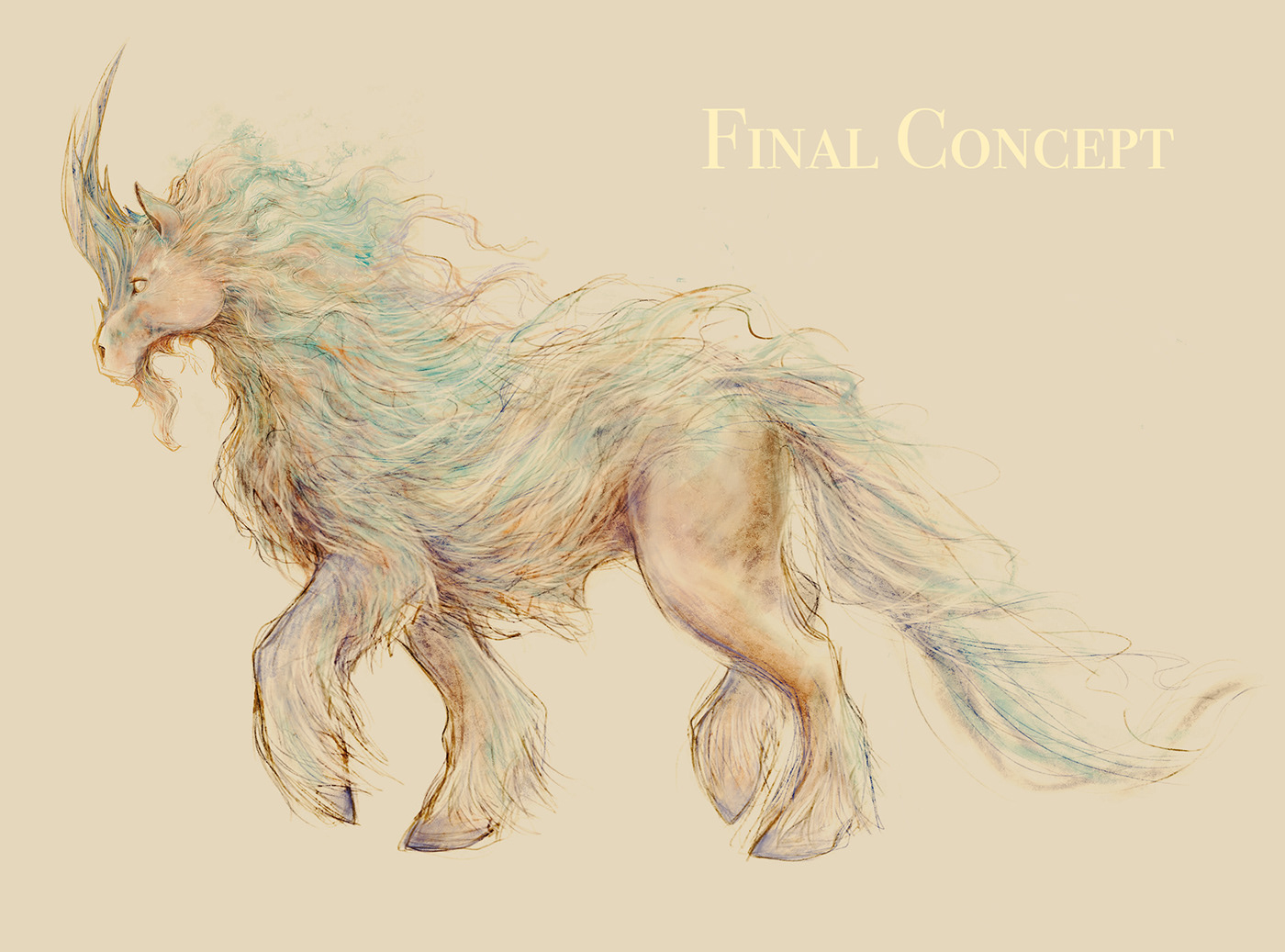 concept digital painting horse ILLUSTRATION  Magic   mythical photoshop scotland unicorn waterfall