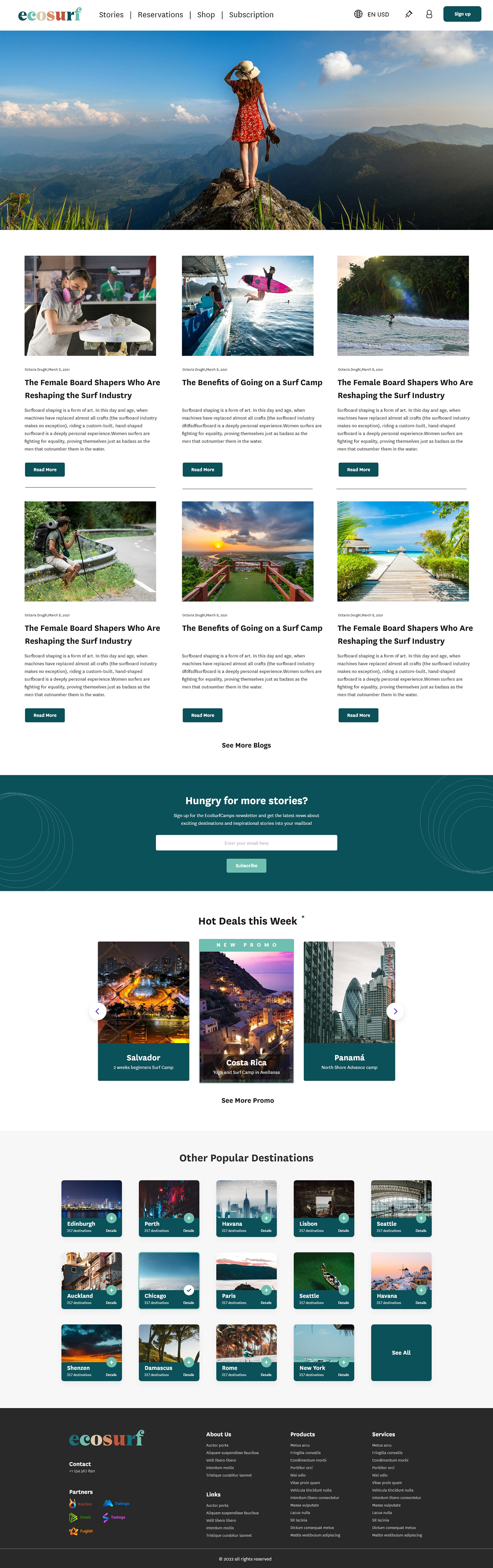 Blog homepage landing page Travel Travel Website UI ux Web Website Website Design