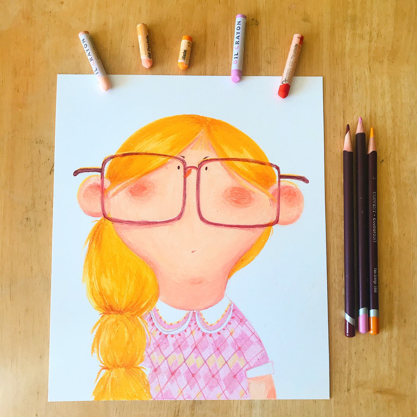 portrait Portrait Painting crayon oil pastel color pencil