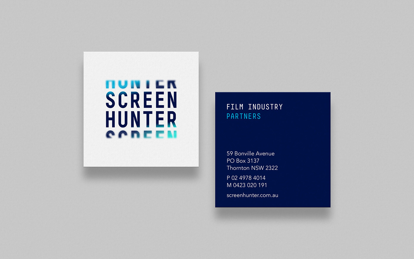 logo Film   movie hunter Newcastle gradient Movies Vehicle Livery Web Design  business card