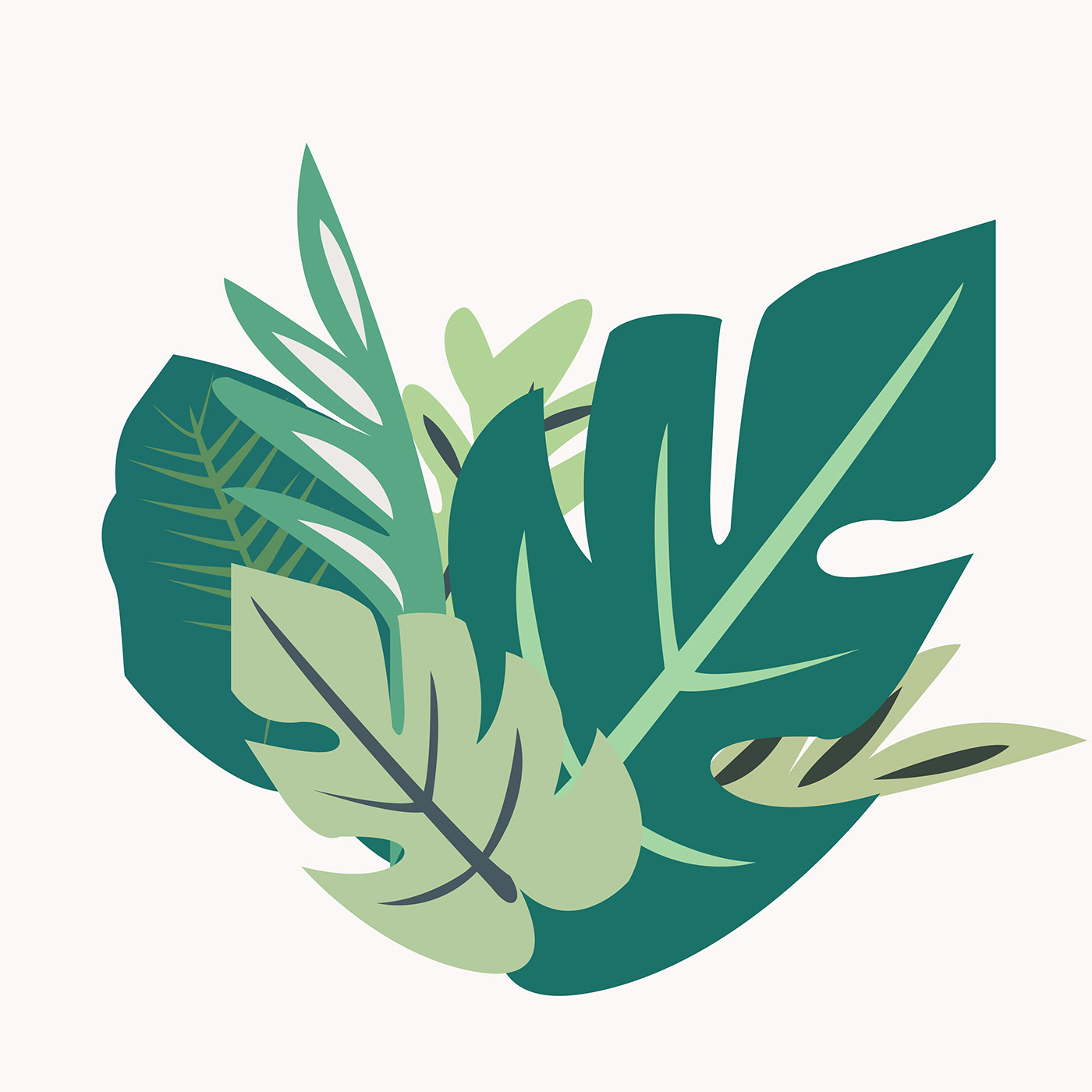 Monochromic Plant Leaves illustration
