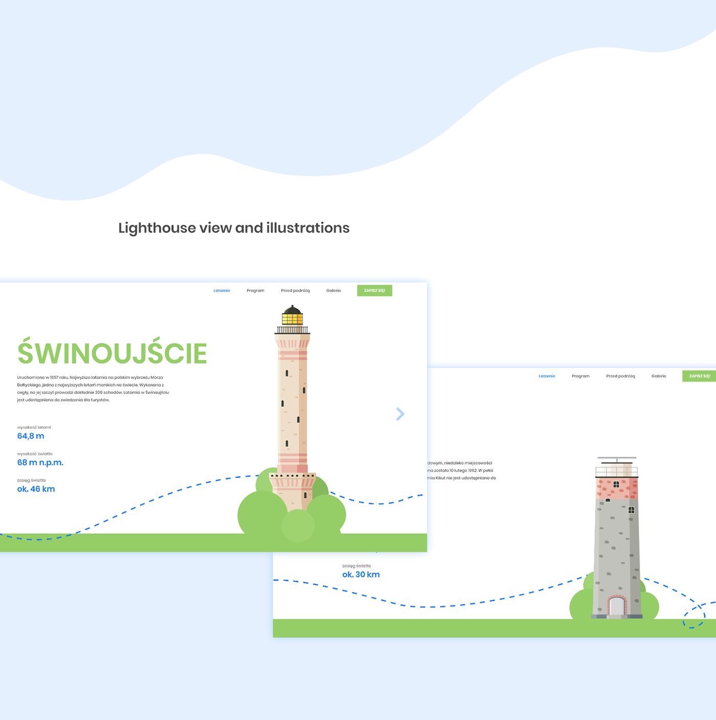 ILLUSTRATION  landing lighthouse UI vector Web Webdesign Website