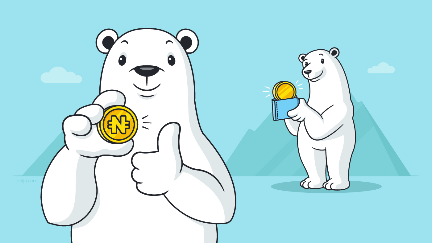 ILLUSTRATION  Polar Bear cartoon vector cryptocurrency