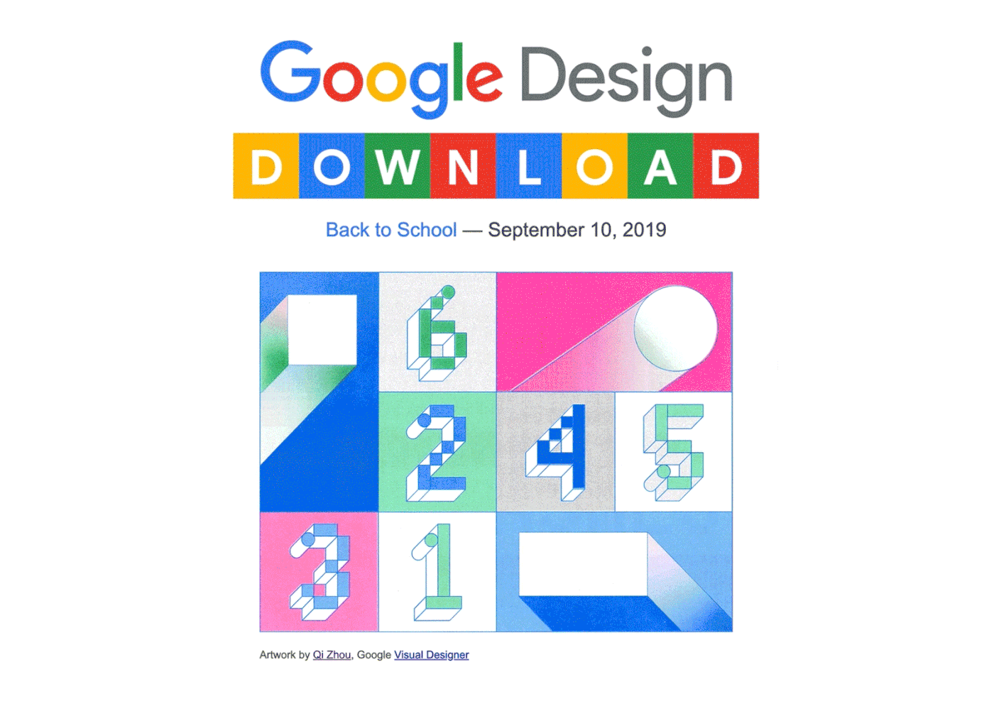 cube design font google graphic print Riso