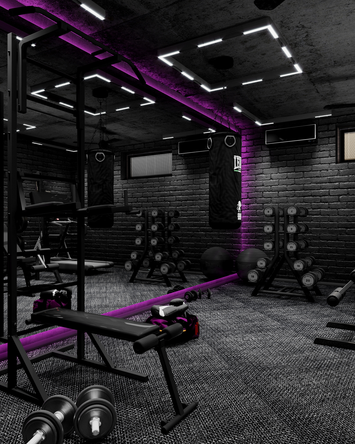 fitness gym Interior sport архитектура визуализация дизайн интерьера интерьер тренажерный зал харьков