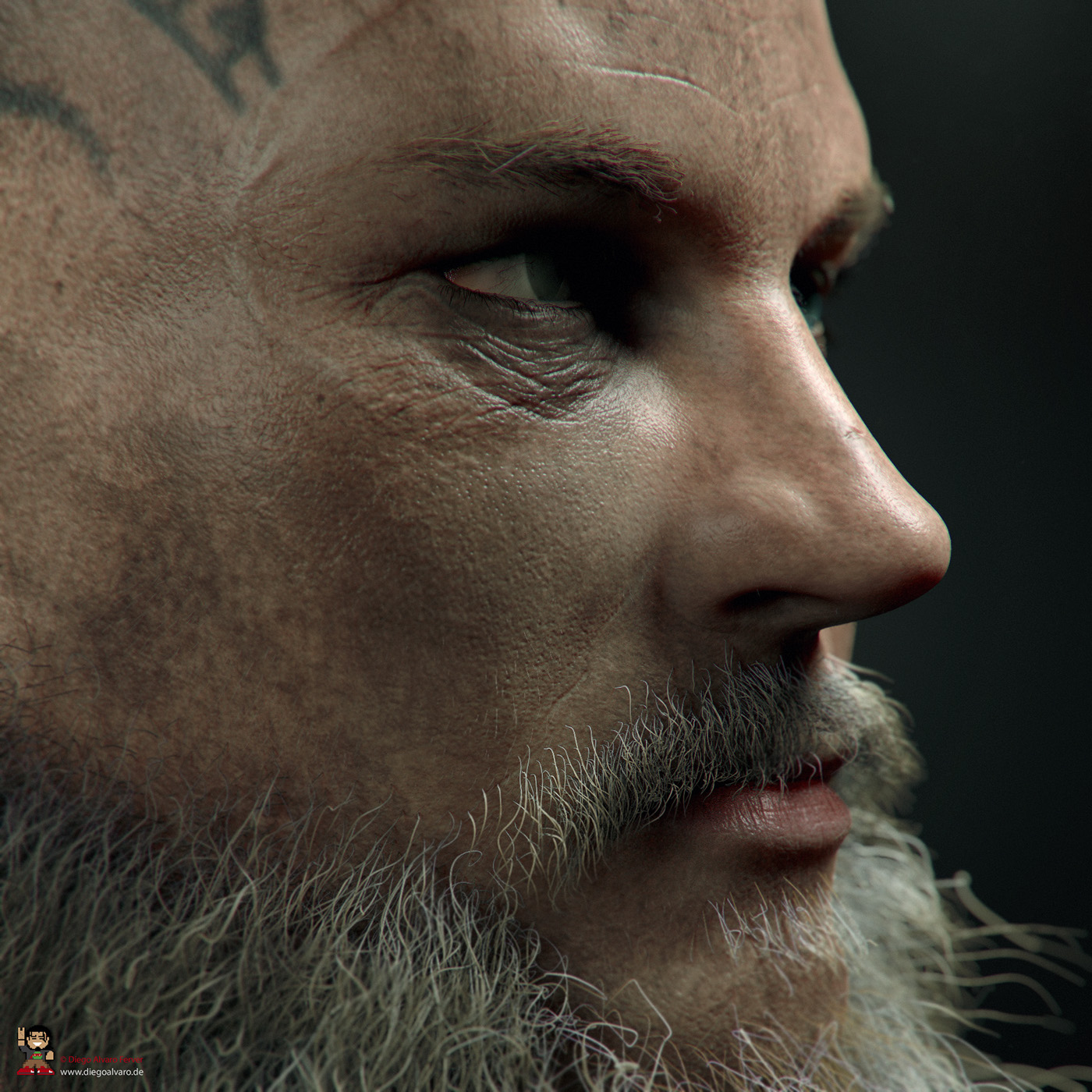 cg character Character design  Ragnar Lothbrok vikings Travis Fimmel rendering Maya 3d artist 3D