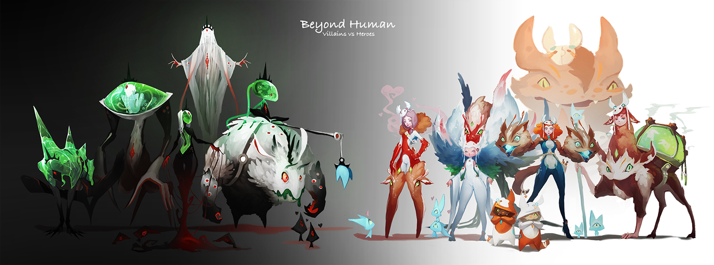 Beyond Human Artstation challenge characters Character sci-fi Hero monsters cute girl