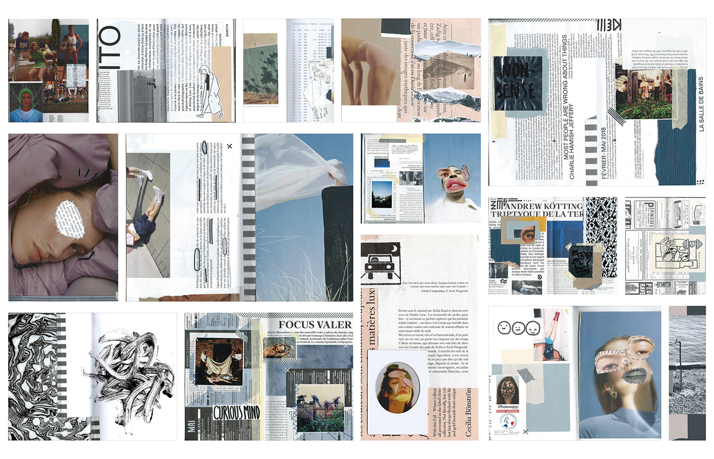 asssemblage Carnet collages couture Experimentation expression plastique Layout mise en page texte visuel