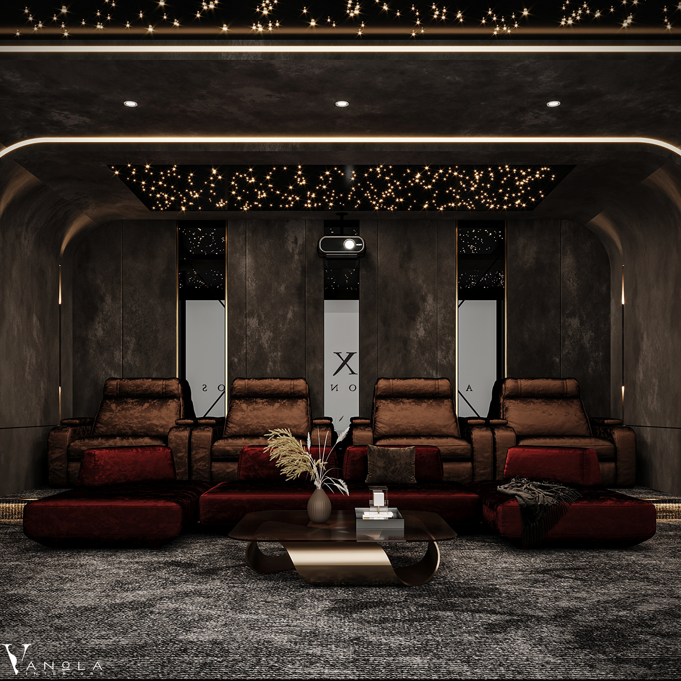 Cinema design home modern luxury logo visualization architecture interior design  exterior
