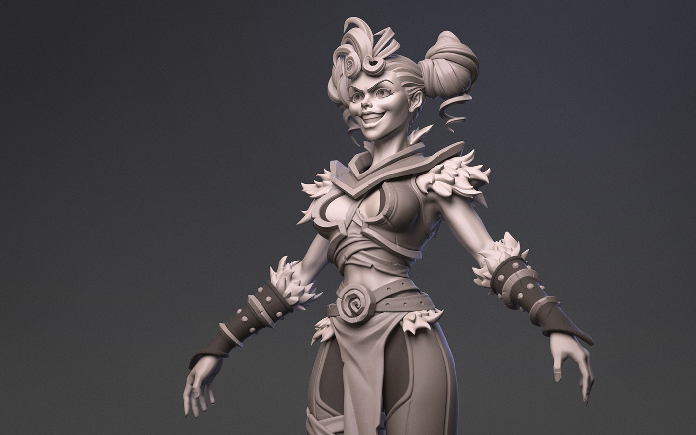 3D 3D model Character Digital Art  fantasy girl sculpting  stylized viking Zbrush