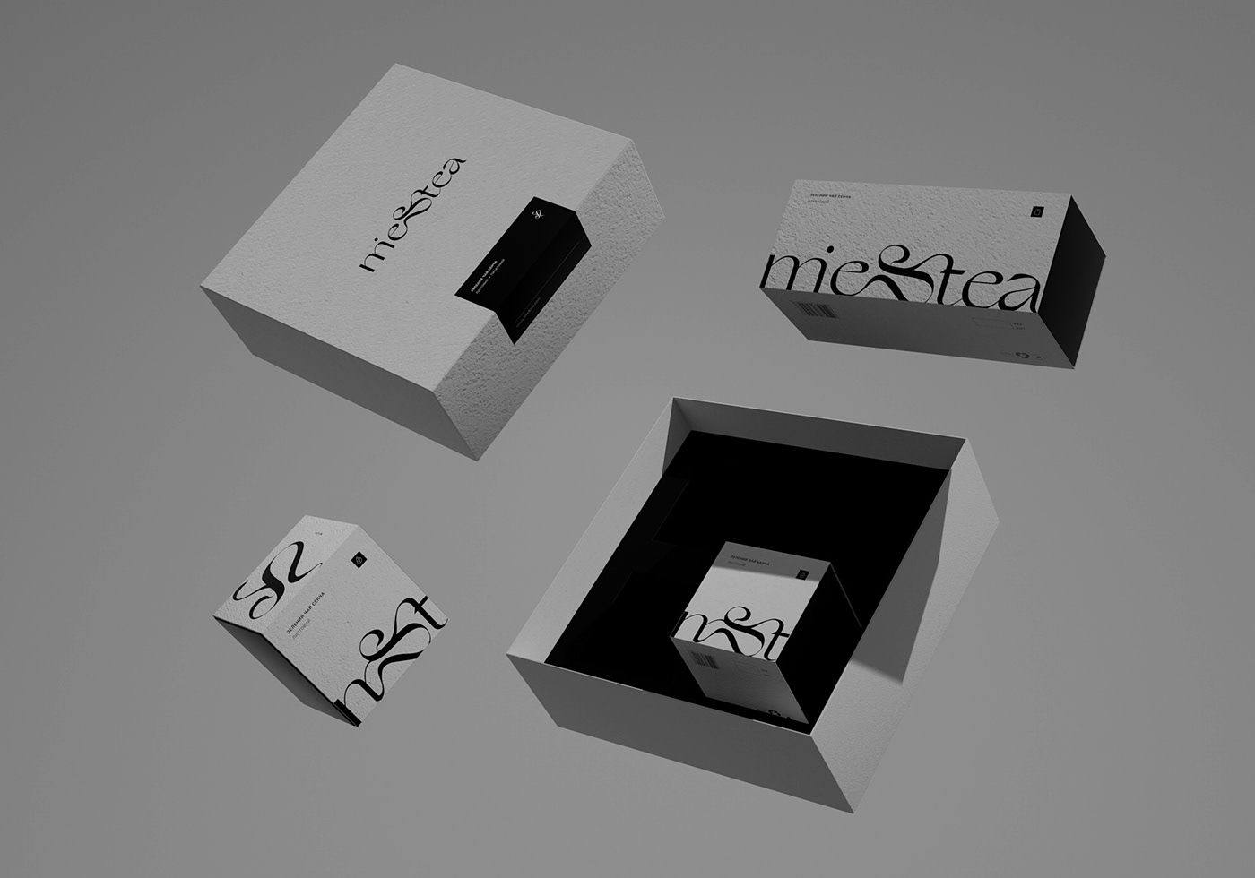 3D box graphic design  Iidentity logo Minimalism Packaging product tea typography  