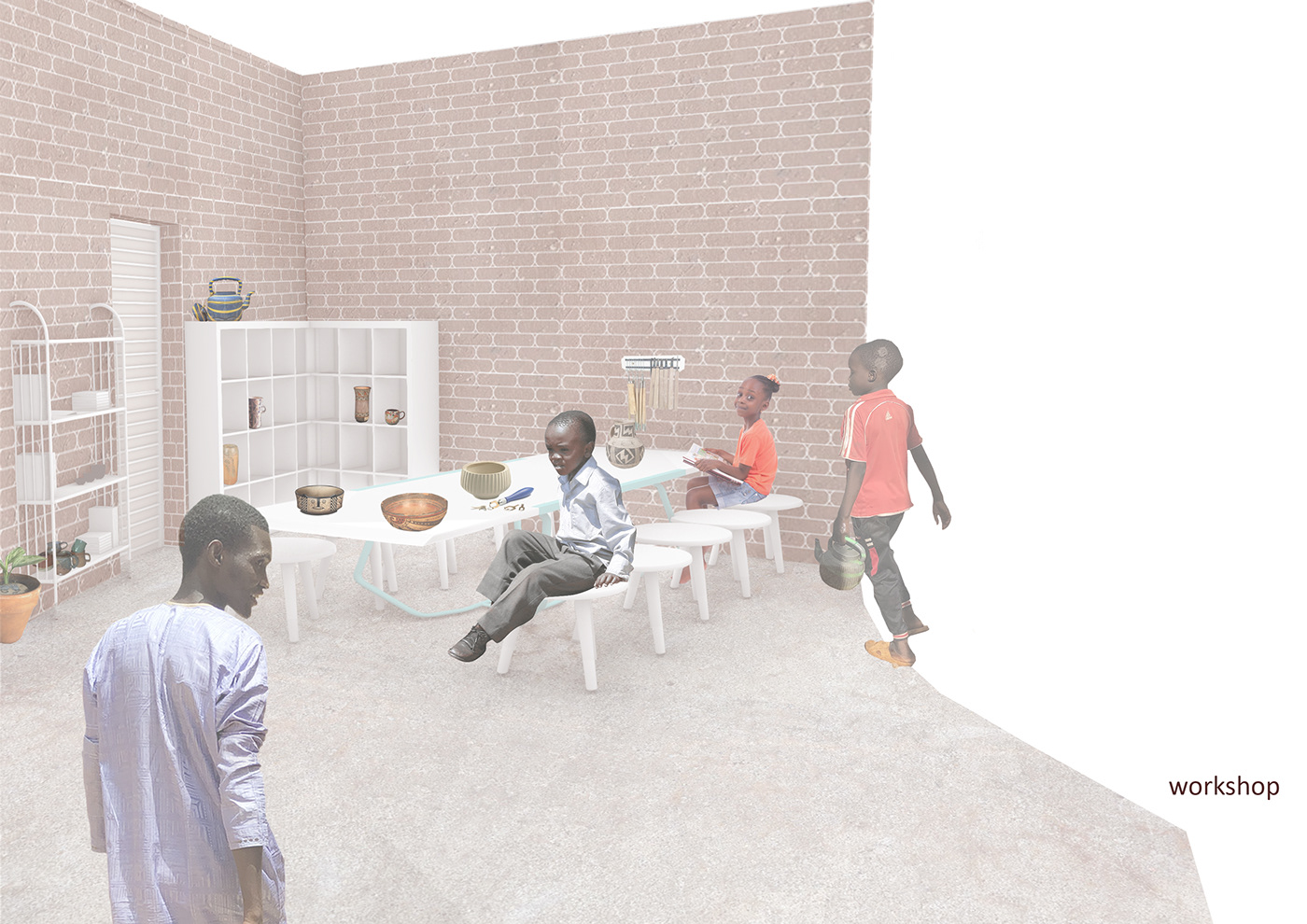 africa architecture design Education graphic design  kids library Project school thesis