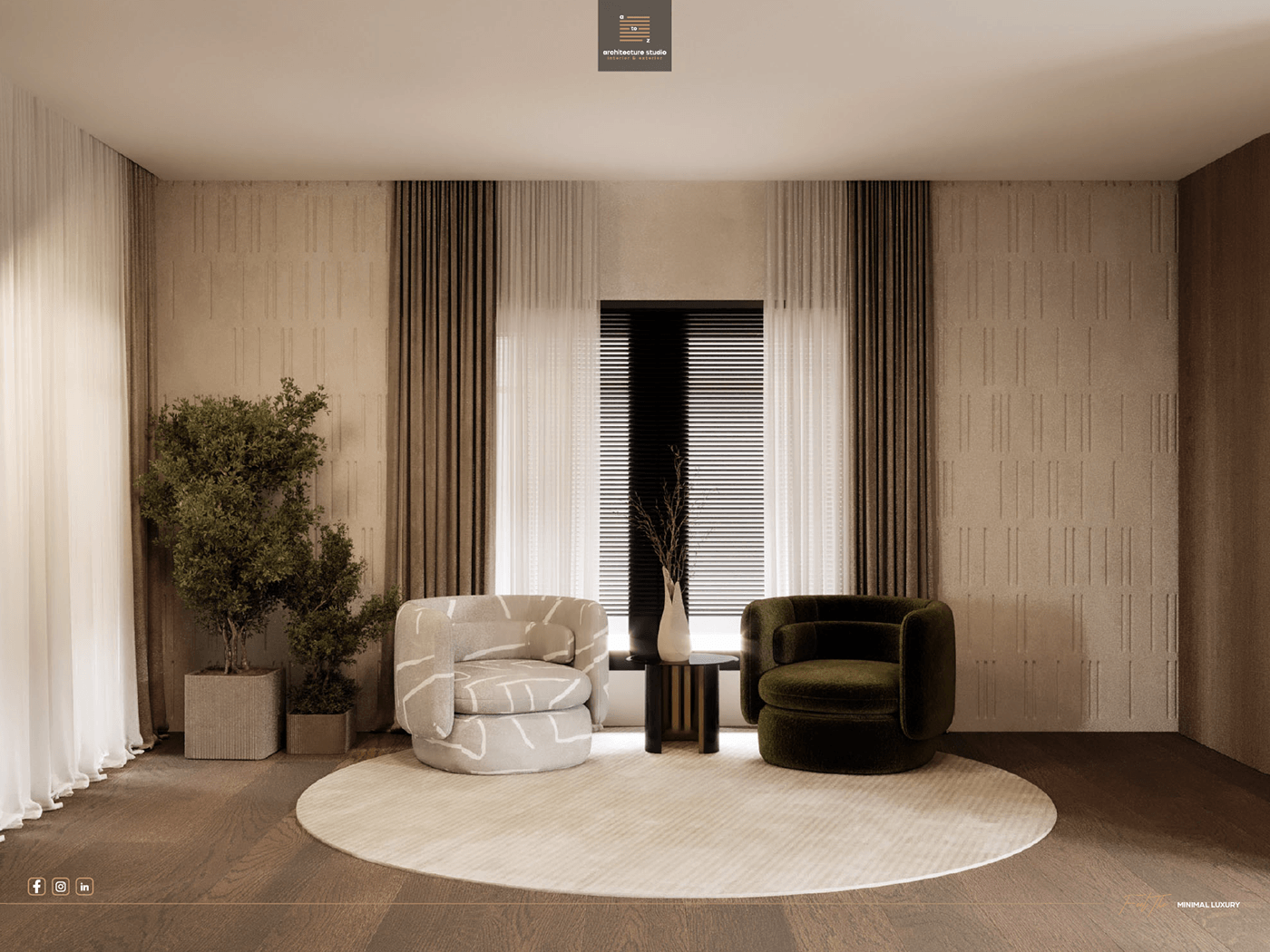 modern architecture Render visualization corona interior design  Villa reception design luxury