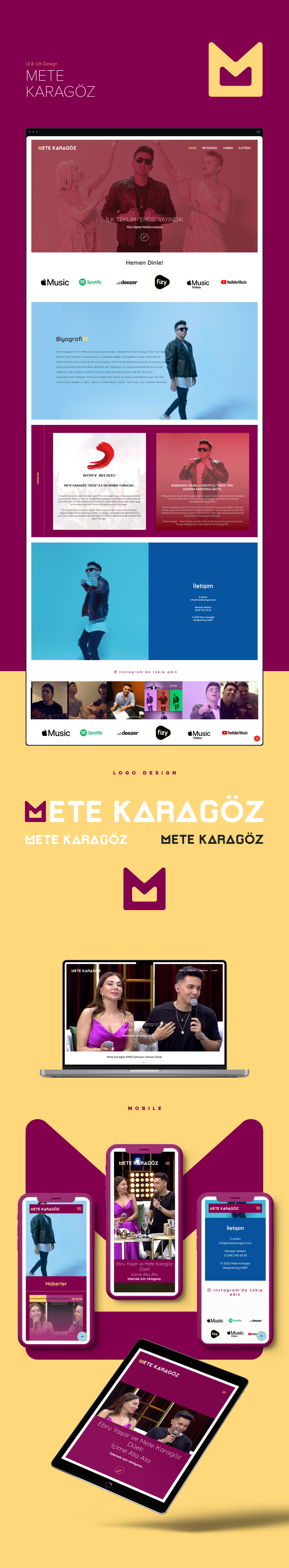 fullwidth mete karagöz mete karagöz website music musician musician website muzik Responsive song ui design