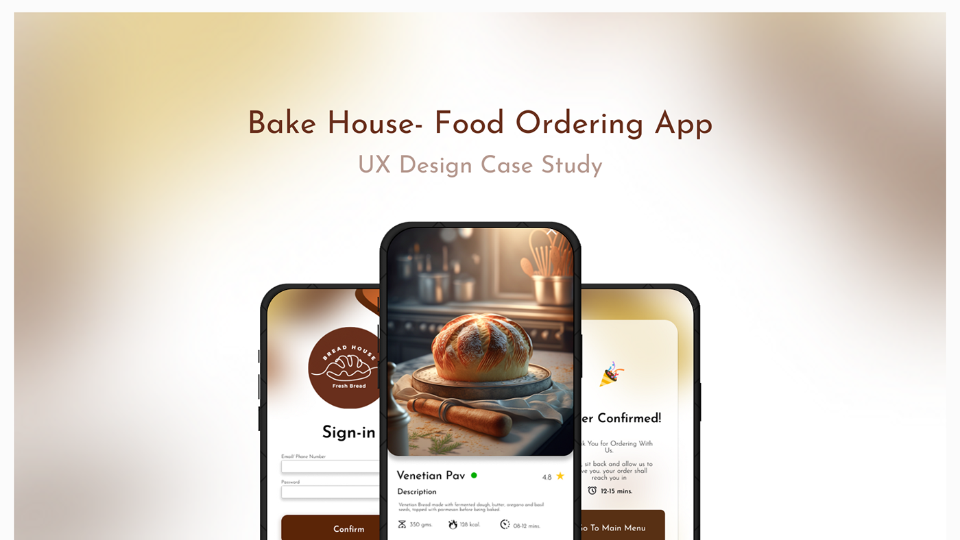 Food ordering app bakery app UX design UI/UX Figma Mobile app Case Study app design