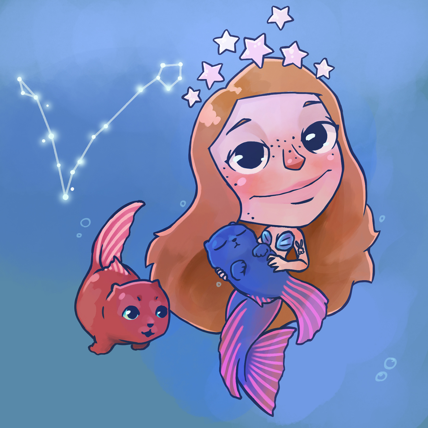 mermaid pisces zodiac beta fish