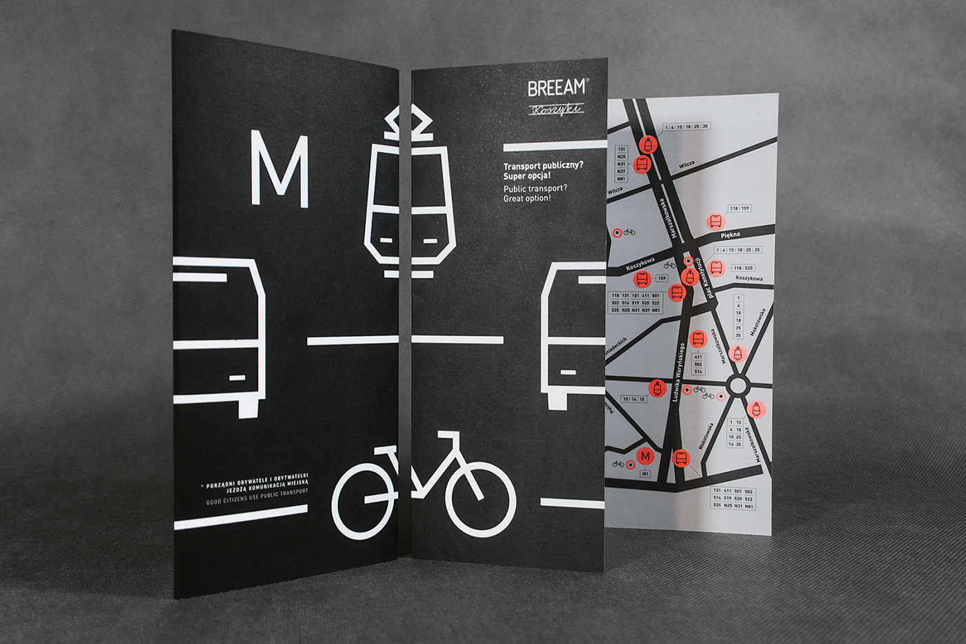 map leaflet Hala Koszyki Pictogramms public transport