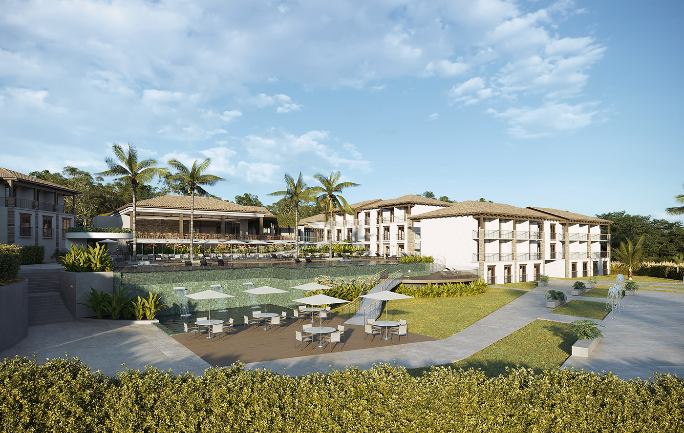 3D 3ds max architecture archviz CGI corona render  exterior hotel Render resort