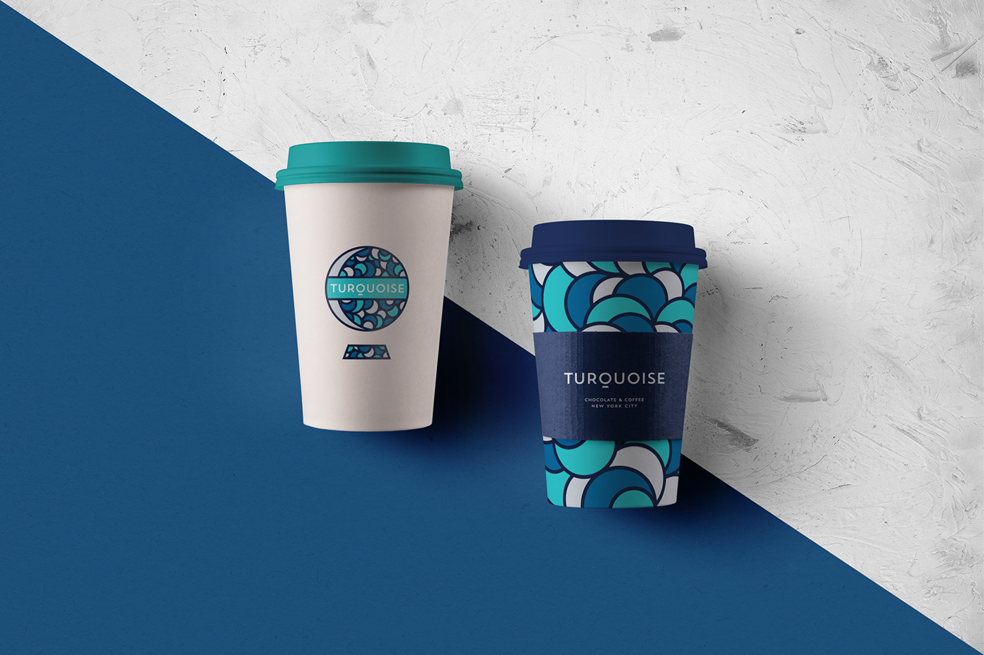 chocolate Coffee brand identity moon turquoise blue circle Packaging
