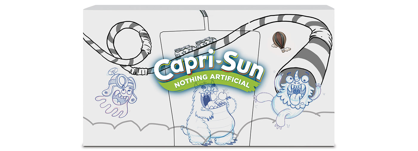 cartoon Character design  concept art fantasy monsters characters Capri-Sun juice Packaging