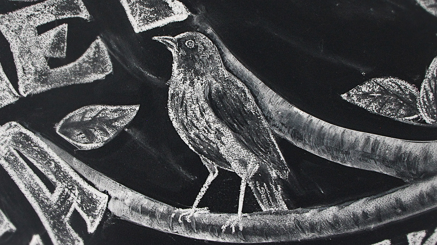 birds black chalk Good handmade happy lettering Mural nina simone ornament song Tree  tupe White