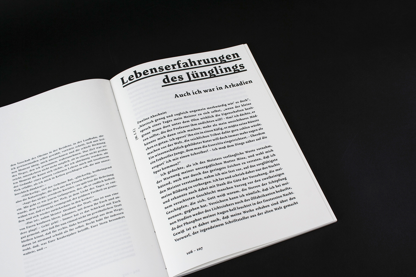 Bookdesign typography   Layout Bookbinding manuscript book buchdesign Buchgestaltung offener Rücken open binding