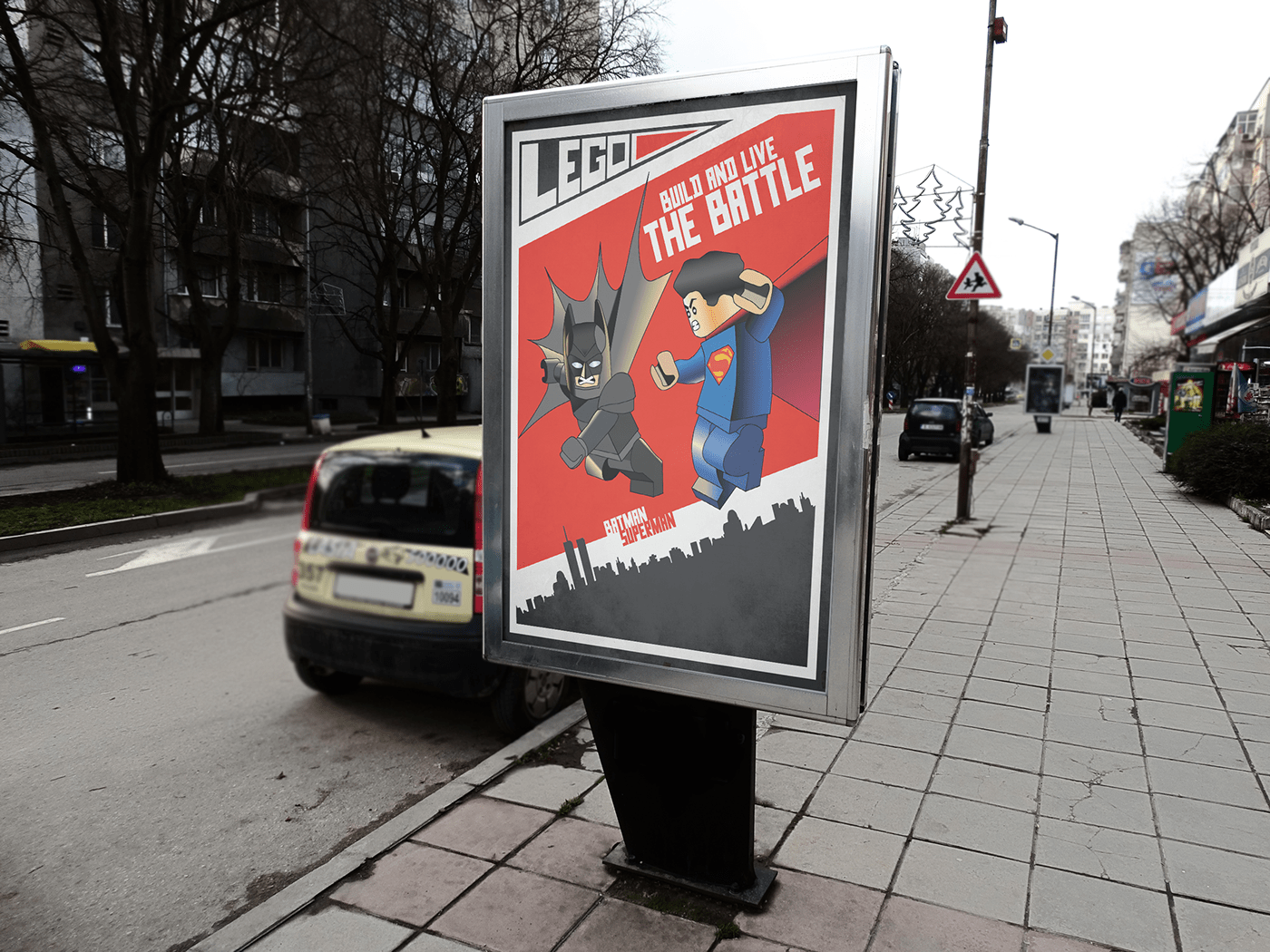 LEGO affiche graphisme batman superman illustartion