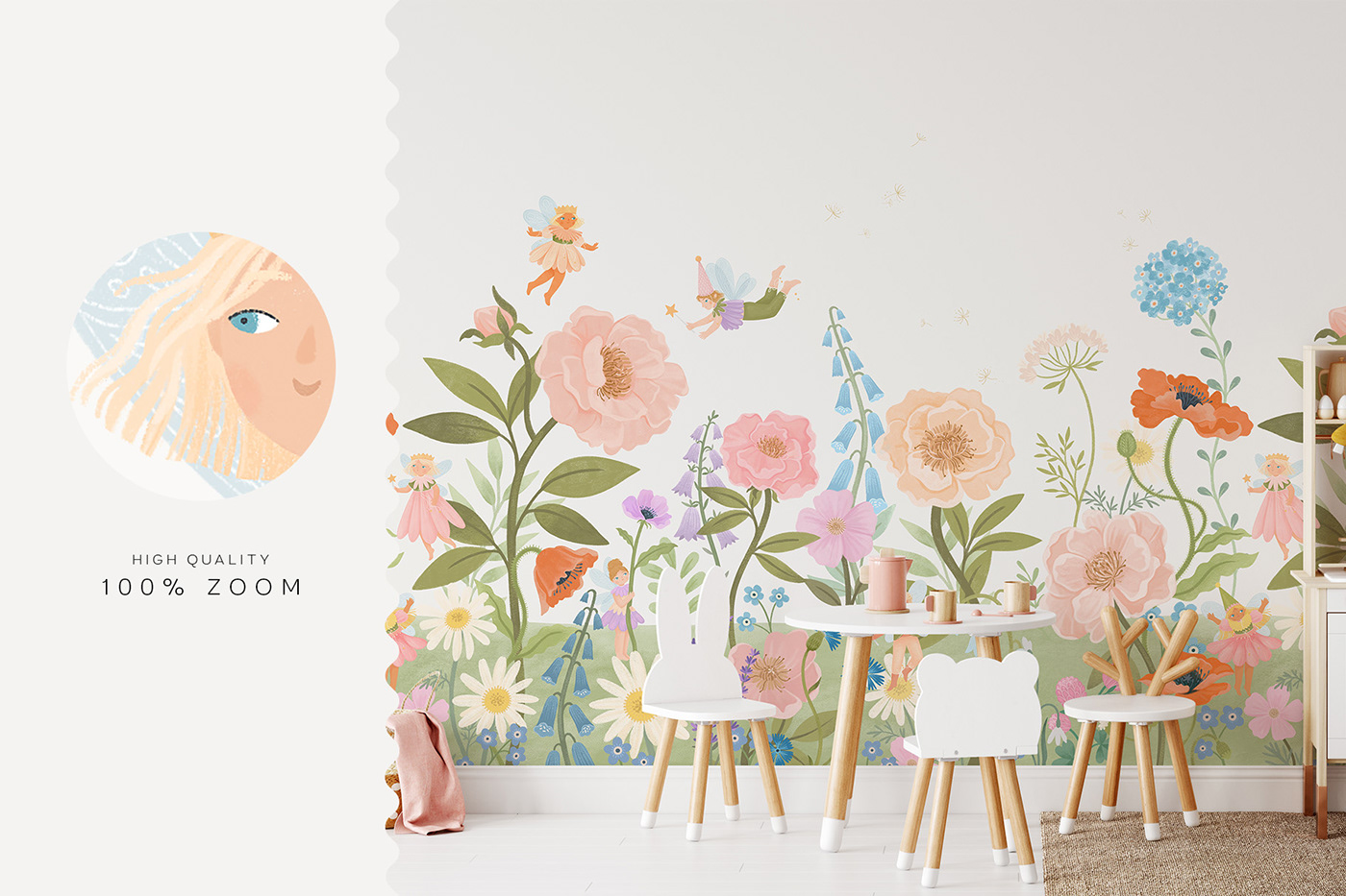 fairy blooming Flowers wallpaper pattern Digital Art  Character design  ILLUSTRATION  letters floral pattern