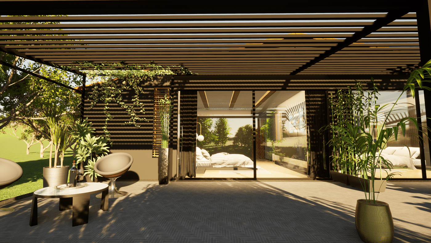 Advertising  architecture exterior house interior design  modern porch portfolio Render visualization