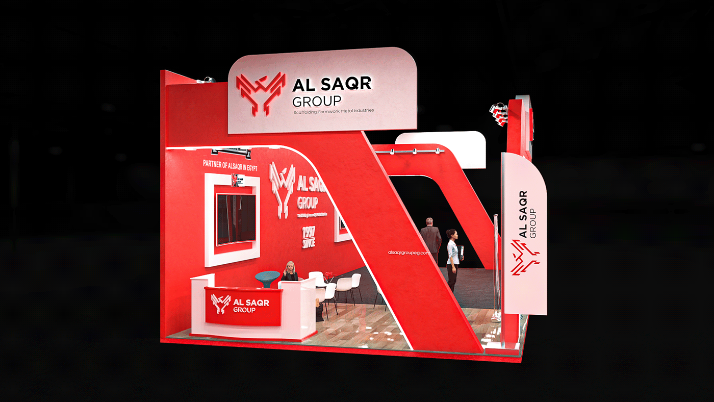 Al Saqr booth design c4d cinema 4d corporate creative Exhibition  modeling professional Render
